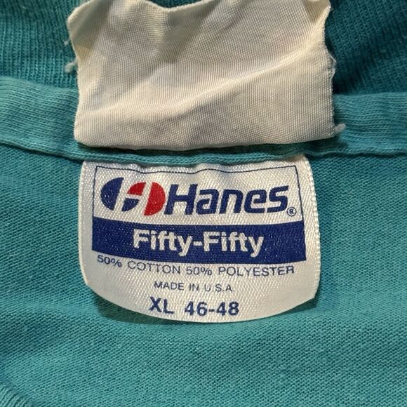 Vintage 90s Ken Done Maui Hawaii Beach Graphic Teal Short Sleeve Shirt Size XL - Picture 5 of 5